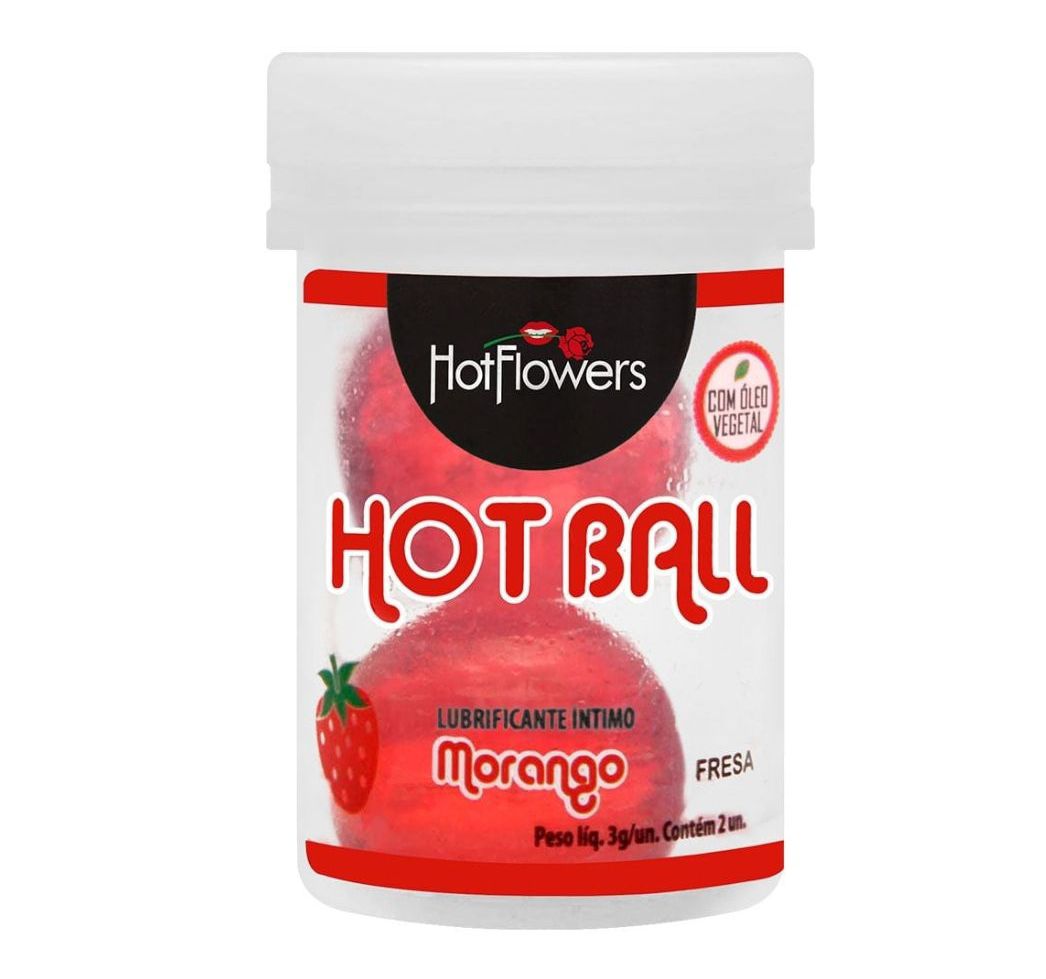 BOLINHA LUBRIFICANTE HOT BALL MORANGO
